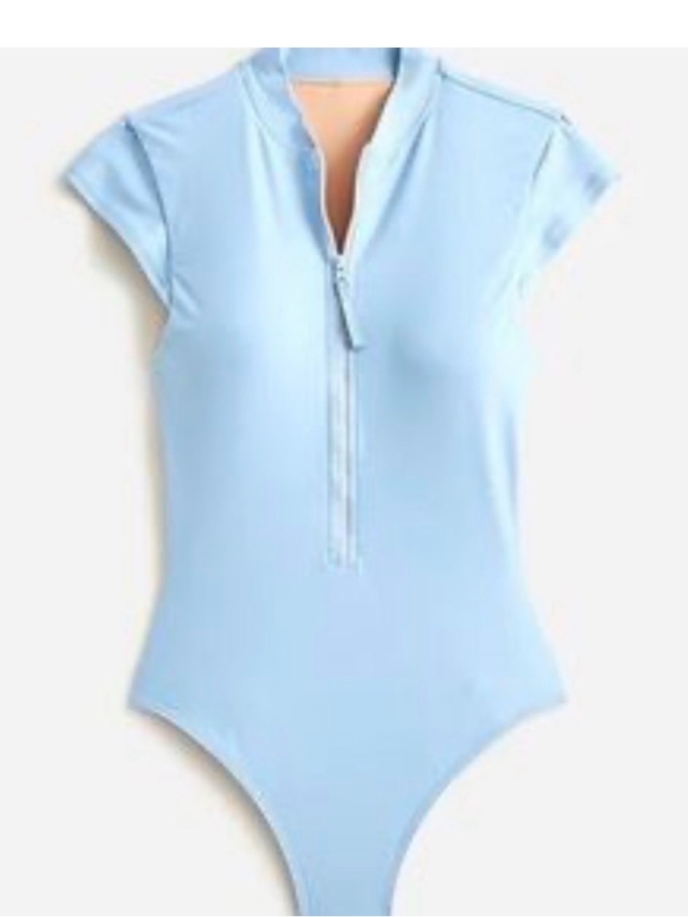 J. Crew Light Blue Zip-Front Bodysuit